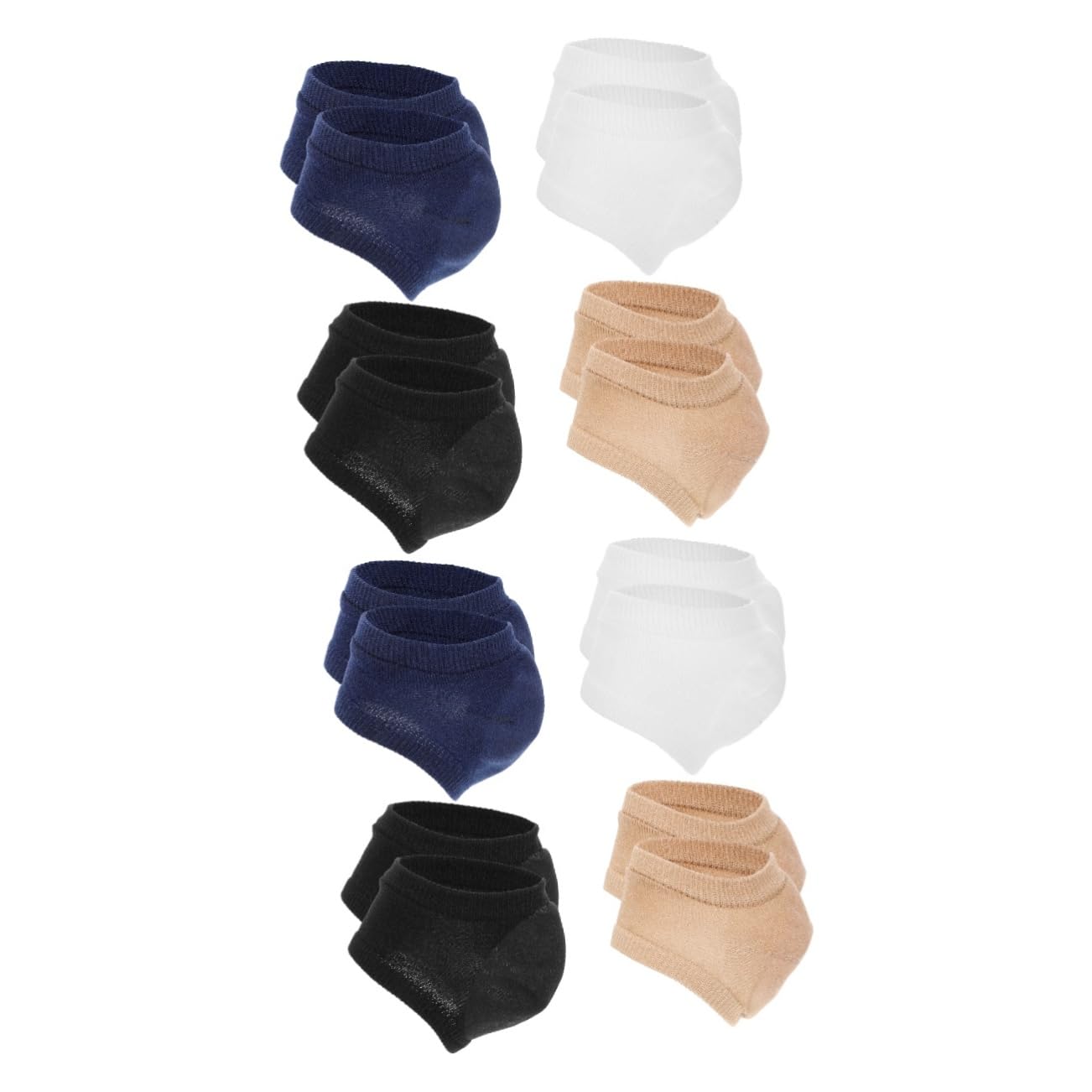 NOLITOY 2sets Shoes Pads Sole Protectors Toeless Socks Gel Heel Open Toe Socks for Dry Cracked 4pairs*2