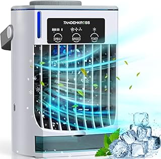 Portable Air Conditioner, Personal Air Cooler, Evaporative Air Cooler, Mini Cooling Fan Desktop Mist Humidifier with 3 Speed for Room Office Outdoor