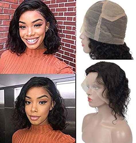 Human Hair Full Lace Wigs Pre Plucked with Baby Hair for Women, Brazilian Virgin Hair 130% Density Body Wavy Wigs Natural Color 12inch (#1b) by Veer