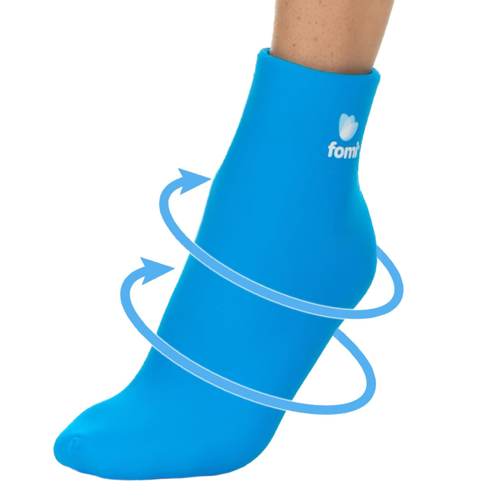 FOMI Hot Cold Full Foot and Ankle Solid Gel Ice Pack | Premium Comfort 360 Degree Cooling Compression Wrap for Plantar Fasciitis, Heel Spurs, Achilles