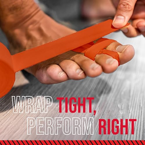 Image of Ringside 1 inch Athletic Trainers Tape, Cotton Kinesiology Tape for Combat Sports, Adhesive, 30 Foot Rolls, Orange, 3 Pack