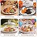 PRETYZOOM Ceramic Cake Stand with Lid Glass Dome Cake Cover 9 Inch Dessert Server Clear Cupcake Stand Food Serving Tray for Home Restaurant Party