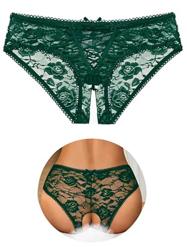 Avidlove Low Rise Lace Panties for Women Hollow Out Crisscross Strappy Underwear Exotic Undies Green