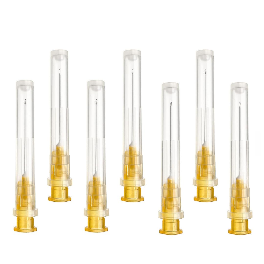 KBM KPack of 100pcs 25G x 1" (25mm) Stainless Steel Delivery Tube for Refill Liquids, Individually Packed, Refill Tubes for Industry, Science Laboratories, Household, Hobby, Liquid Oil, Glue, Refills