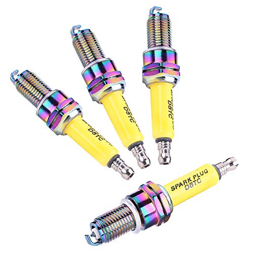 Bujías, 4 Pc Bujías de Alto Rendimiento Bujías de Repuesto Automotrices para Motos Scooter ATV Dirt Bicicleta D8TC A7TC Motocicletas Bujías Coche Estilo Nuevo(D8TC)