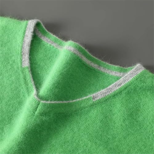 Men's Winter V Neck Sweater 100 Pure Mink Wool Thick Knit Pullover Warm Soft Casual Slim Fit Long Sleeve3
