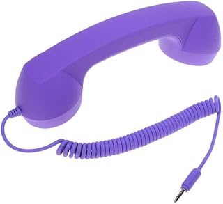 Retro Mobile Telephone Handset Receiver, Anti radiation Vintage Wired Telephone Headphones 3.5mm Cell Phone Handset for iPhone and Android Mobile Phone