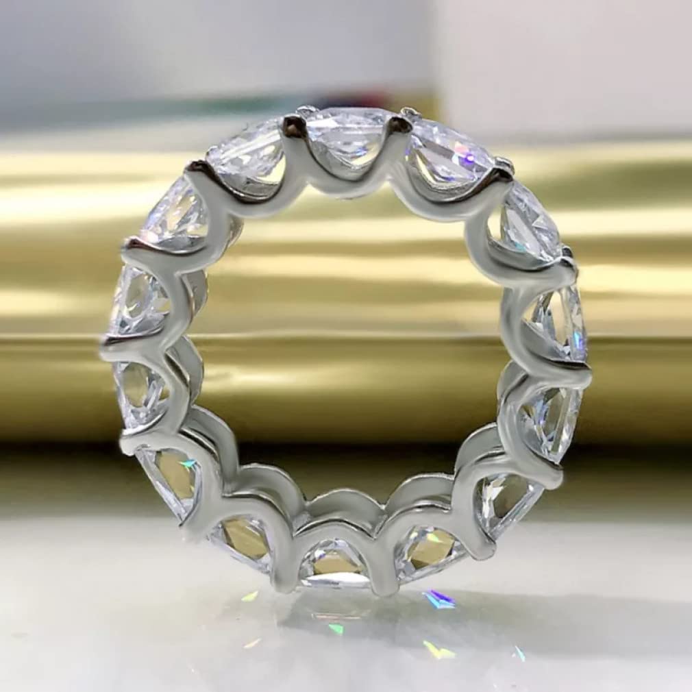 5 * 5 MM Platz 5A Zirkon Voller Diamant Ring S925 Sterling Silber Schmuck Frau Jahrestag Geburtstagsgeschenk