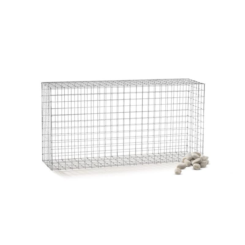 Gardenode Mur en Gabion Acier galvanisé Cage à Pierres Panier de Gabion de Jardin décoratif tirants et Crampons Inclus L120 x H60 x Pr.30 cm