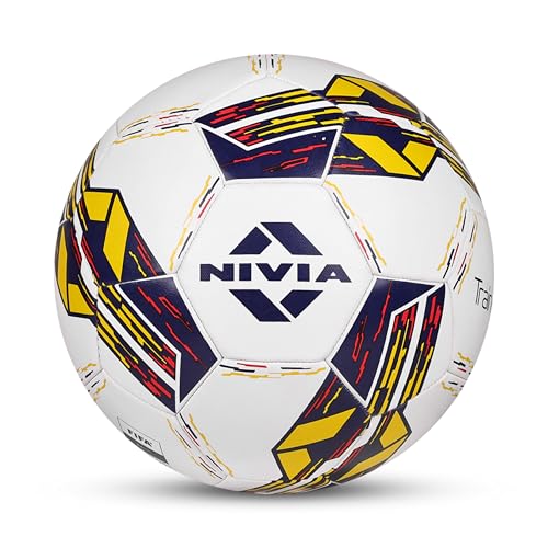 Nivia Trainer Football (Size-5) Material: Rubber (White / Blue)