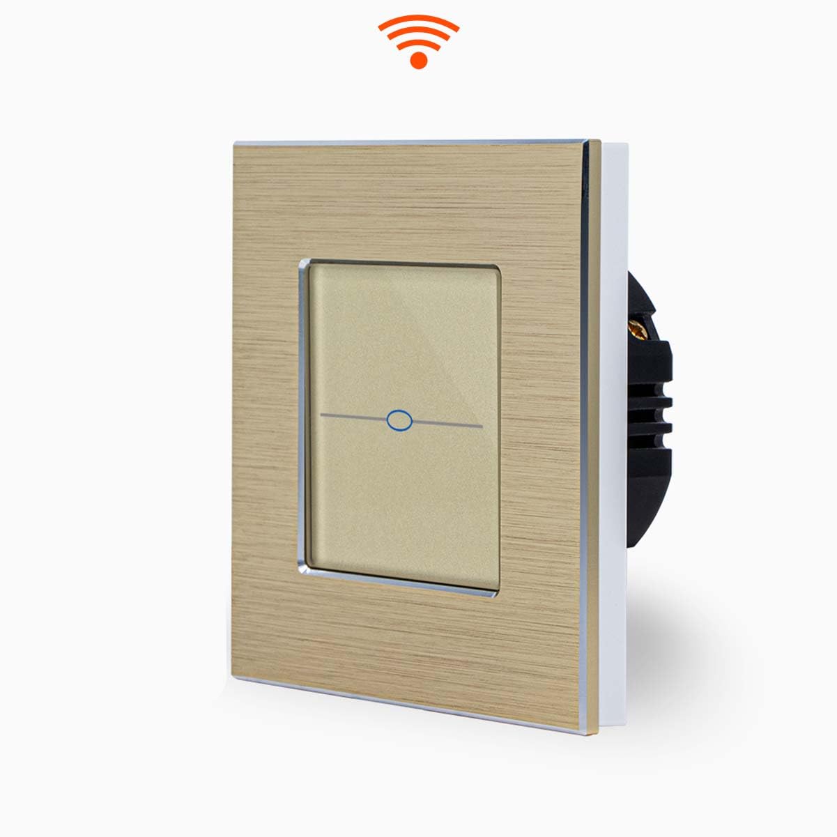 Smart - Interruptor de luz táctil con WiFi, 1 posición, marco de aluminio, 1 vía, interruptor de pared para Alexa Google Home IFTT Tuya App controlado Luxus-Time