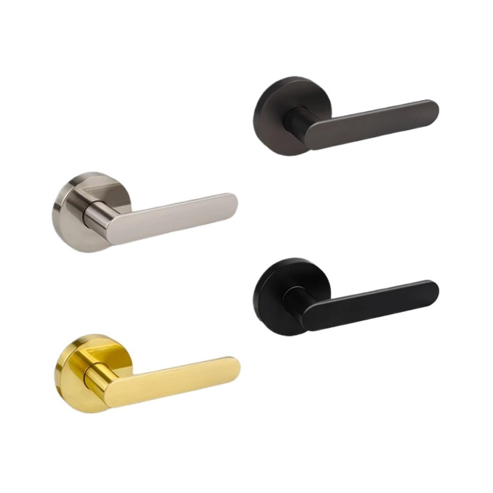 SJLOYNWQ Doorway, Bedroom Three-bar Ball Lock, Round, keyless Door(Brushed Gold 60-70)