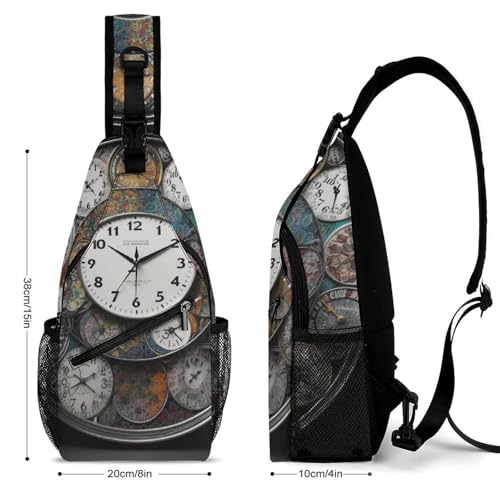 Mochila deportiva Clock Art tipo bandolera para adultos miniatura 2