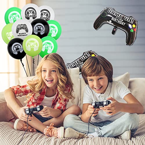 4Pcs Video Game Party Balloons, Large Size 35 X 55Cm, Video Game Controller Foil Balloons 20Pcs Green Video Game Patterns Latex Balloons For Kids Gamers Birthday Party #TOP2