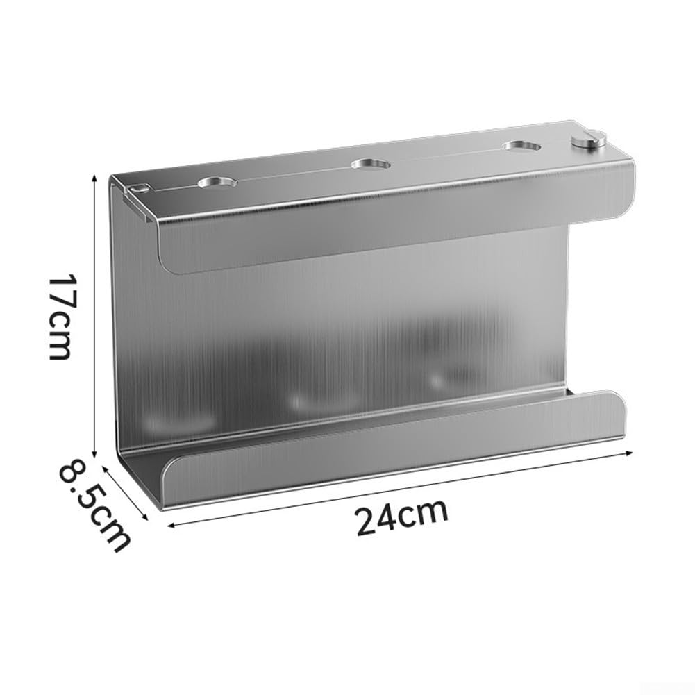 Dispensador de jabón montado en la pared, soporte de acero inoxidable para baño, estante de almacenamiento para ducha, gel, champú, jabón líquido, acabado plateado, diseño de ahorro de