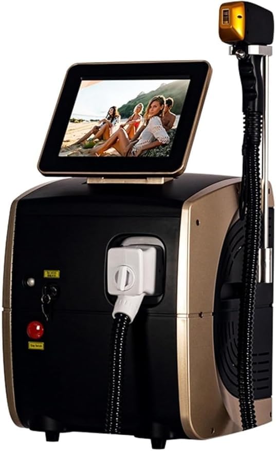 Professional Hair Removal Machine with LCD Display Screen Cooling System Black and Gold