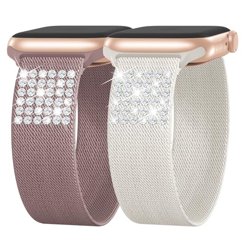 Bandiction Stretchy Nylon Solo Loop Band for Apple Watch Band 40mm 41mm 38mm 44mm 45mm 42mm 49mm for Women Men,Adjustable Stretch Sport Wristband Straps iWatch bands Series 9 8 7 6 5 4 3 2 1 SE Ultra