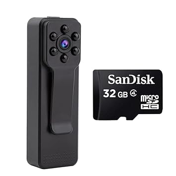 MSTECH Mini Pocket Camera Full HD 1080p Video Audio Recorder Night Vision with 32GB SD Card Security Camera Video Camcorders Mini Camera - (Non WiFi, Black)