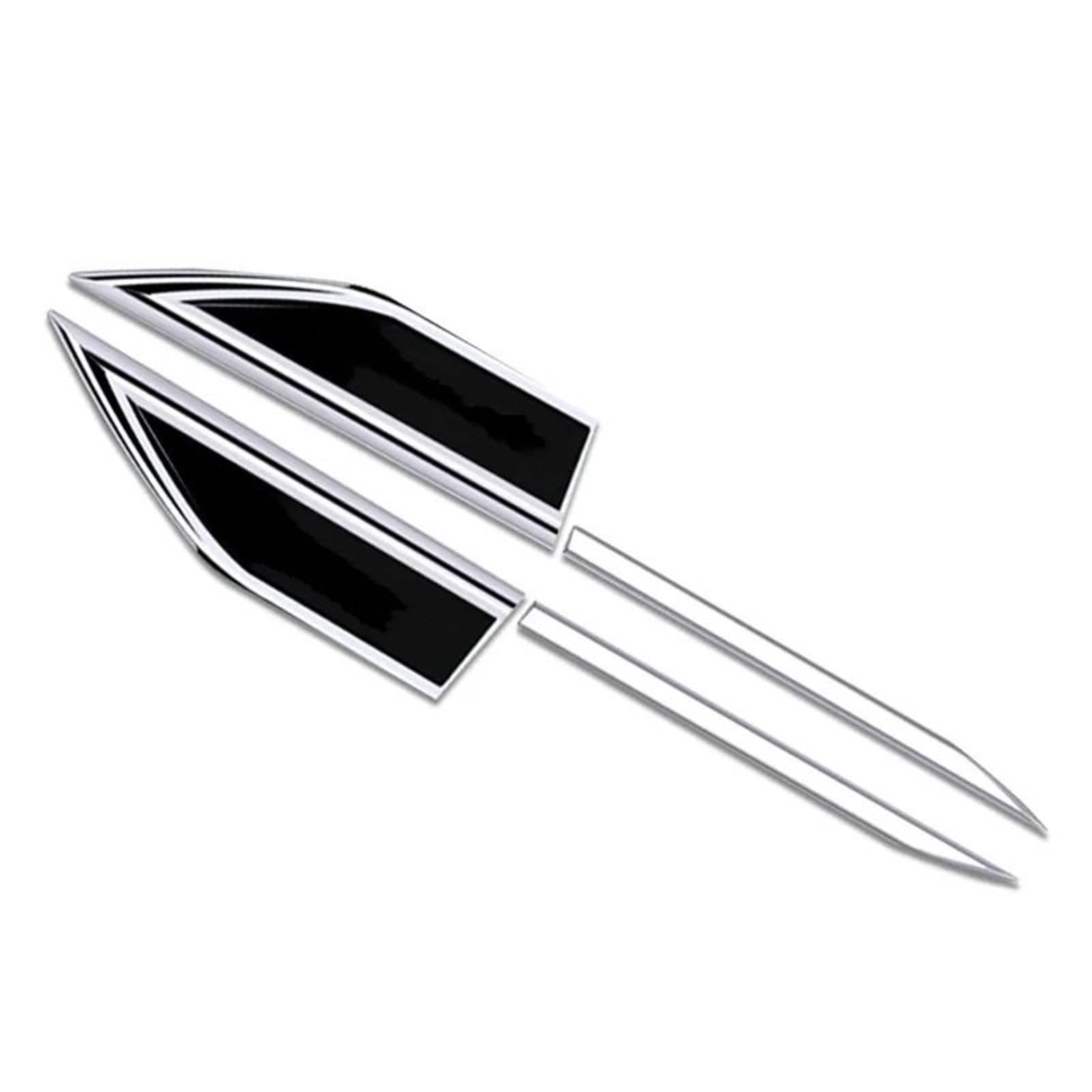 Dekoracja otworu wentylacyjnego bocznego Samochodo Naklejki Do błotniki boczne samochodu | Metalowe naklejki Do drzwi samochodu(2Pcs Black)