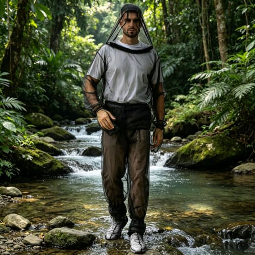 Ensemble protection insectes respirant pour éviter les piqûres en camping et pêche - 3