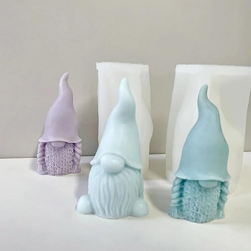 Santa Barba Cara Gnomo Vela Molde De Silicona Decoración de Navidad Vela Hacer Jabón Regalos de Navidad