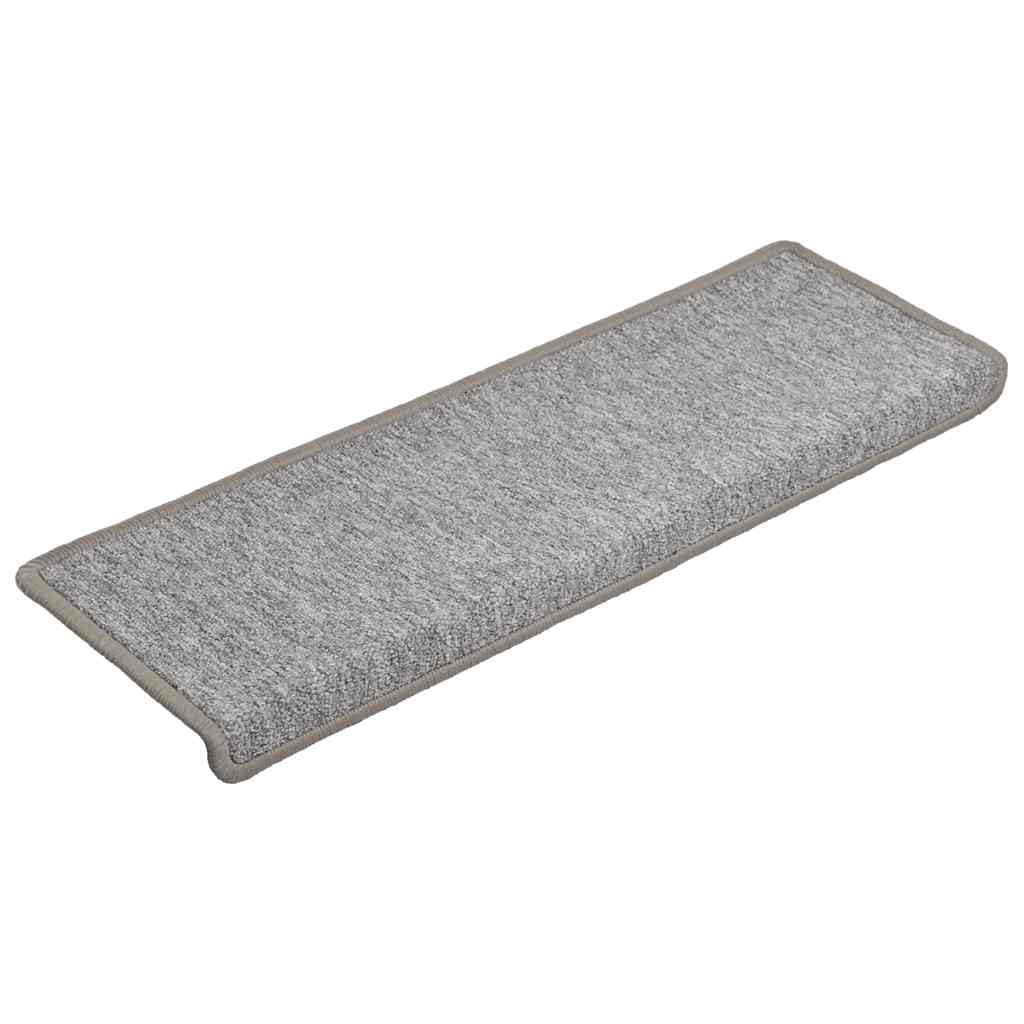 Vidaxl Grey Stair Mats 15 Pcs 65X21x4 Cm Light Rectangular Edge