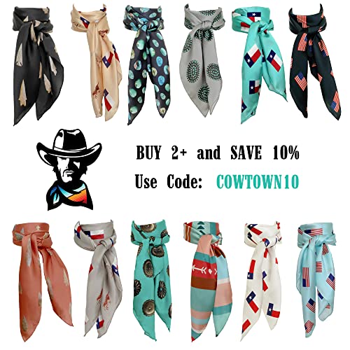 Cowtown Wild Rags Cowboy Scarf Bandana Western Rodeo Scarves 100% Silk Wild Rag For Men & Women Neckerchief & Neck Fashion (Arrowheads - Copper) #TOP4
