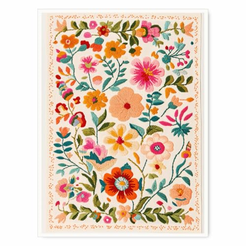 Vintage Mexican Poster – Tropical Botanical Wall Art, Traditional Latin Print for Home Decor, Vibrant Mexico-Inspired Artwork-11x14Inch Ready to Hang (Unframed)