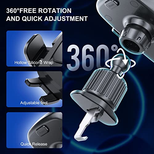 Ikopo Car Vent Phone Mount [Upgrade Metal Hook] Air Vent Holder Clip Sturdiest Shockproof Universal Mobile Cell Phone Mount Handsfree Stand Cradle For Iphone, Samsung, Lg And More #TOP3