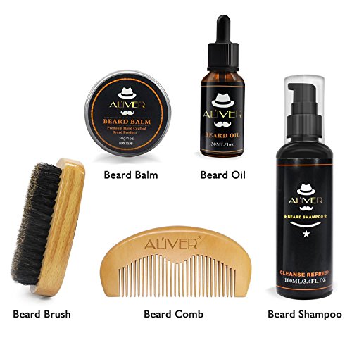 Beard Care for Men & Beard Grooming Kit with Beard Balm, Beard Growth Oil, Beard Brush, Beard Conditioner Shampoo, Beard Comb, 100% Natural Gift Set for Men Dad Boyfriend - Image 3