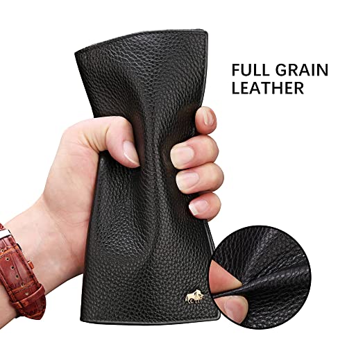 Bison Denim Rfid Bifold Wallets Slim Credit Card Wallet Real Leather Mens Long Wallet With Zipper Coin Pocket… #TOP1