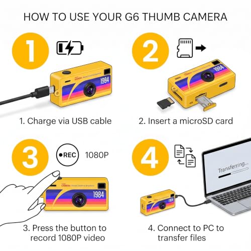 Image of Questsole Mini Keychain Digital Camera for Vlogging - 1080P HD Thumb Camera Video Recorder, Retro Bag Charm Digicam with Flashlight, Lightweight 26g Pocket Camera for Students, Travel, Reels - Black
