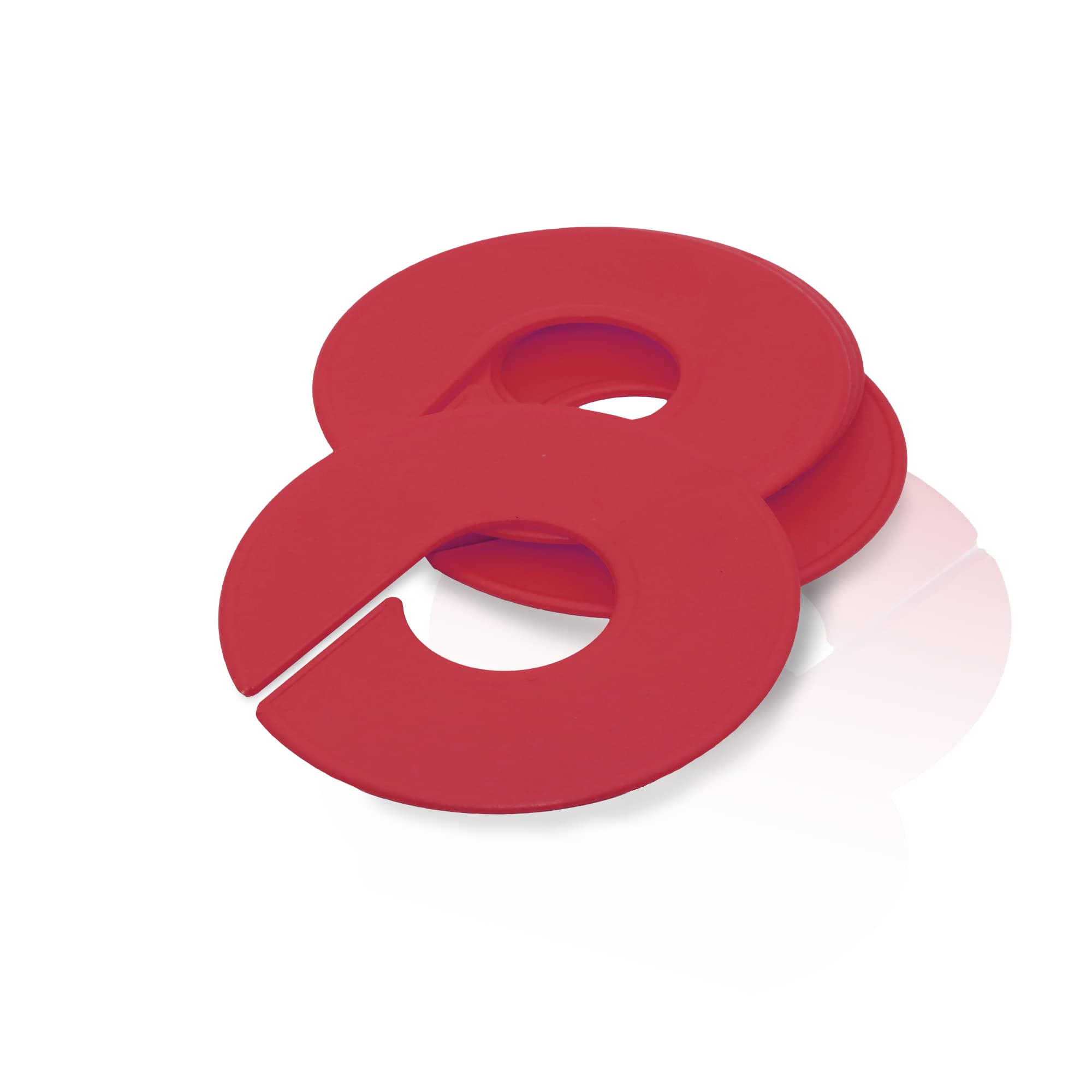 Kiroplast 50 Marcadores para Colgar Perchas Discos Marcapáginas Divisores de Ropa (Rojo)