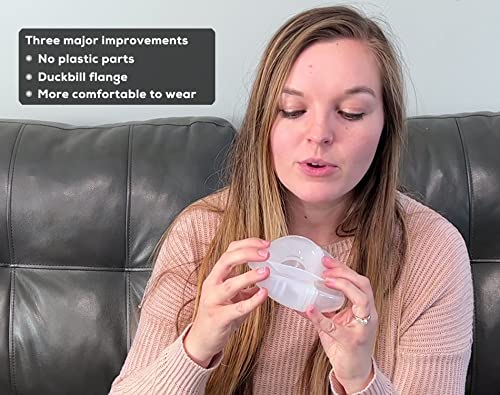 Wearable Manual Breast Pump︱2Oz Milk Catcher︱Hands Free︱Easy To Wash︱Nature Suction︱No Milk Leakage︱Duckbill Suction Piece︱Comfortable For Long Wear︱Air Valve︱Use With Wearable Electric Pump (2Pcs) #TOP3