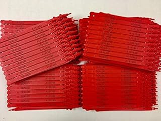 100-8â€ Red Plastic Seal Security with Print Progressive Numbering Shipping Seals for Truck, Trailer, Cargo Container.