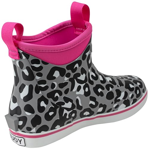 Image of Buoy Boots Women's Waterproof Ankle Rain Boots, Rubber Deck & Fishing Boots | Neoprene Lining, EVA Foam Insole, Slip-Resistant Non-Marking Outsole for Comfortable Traction on Boats, Farms & Wet Ground