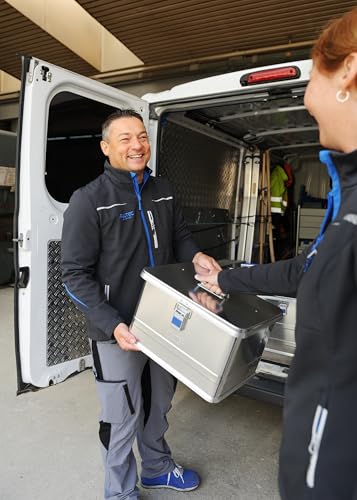 ALUTEC Aluminiumbox COMFORT 30 (Inhalt 30 l, Innenmaße (LxBxH) 400 X 300 X 248 mm, staub-/spritzwassergeschützt, Werkzeugbox, Aufbewahrungskiste, Gewicht 3,01 kg) 12030