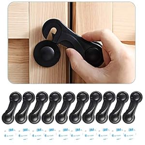 Child Safety Cabinet Locks (10 Pack) – Baby Proofing Latches Lock for Drawers, Toilet Seat, Fridge, Oven, with 10 Extra…