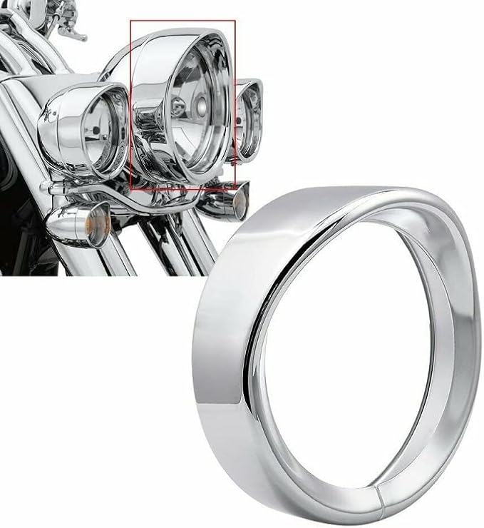 7" Headlight Visor Trim Ring Gloss Black Motorcycle