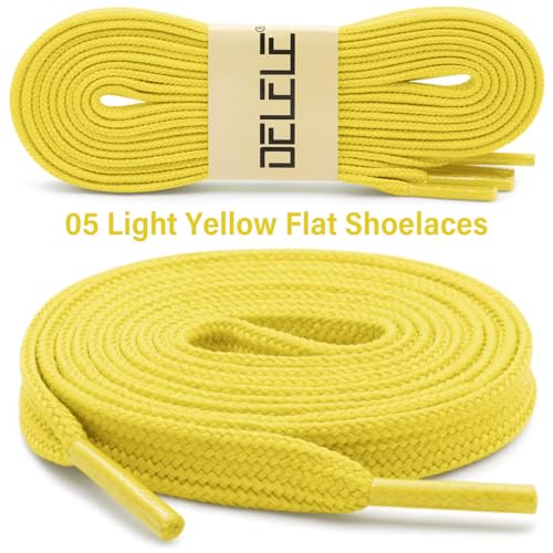 Image of DELELE Solid Flat Shoelaces Hollow Thick Athletic Shoe Laces Strings 2 Pair