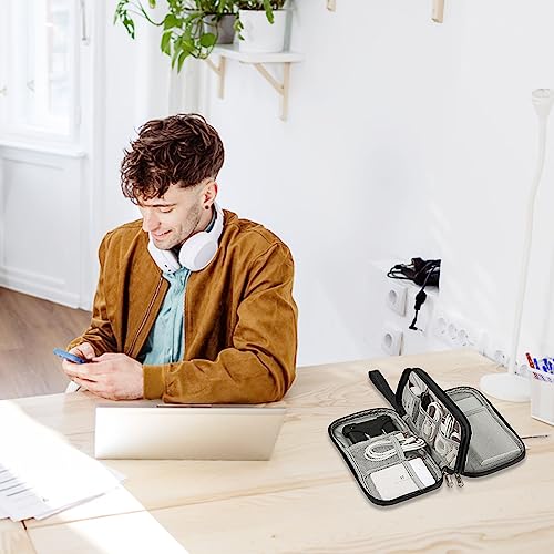 OdiuK Kabeltasche Elektroniktasche – Wasserdichter, Doppelter Reißverschluss, Reise Organizer für Kabel, Powerbank, USB-Zubehör – Perfekt für Alltag, Büro & Reisen