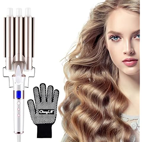 CkeyiN 3 Barrel Curling Iron with LCD Cover