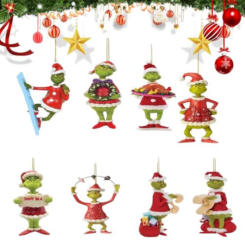 8 Pcs hängende Ornament, Weihnachtsbaumschmuck Anhänger, Zuhause,...