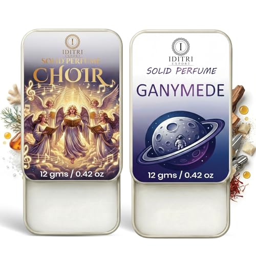 Image of Solid Perfume |Ganymede&Choir Alcohol Free Wax Perfume Balm, Long Lasting | Pocket Tin 12g, Pack Of 2| Non Greasy Smooth Glide, Travel Friendly Men And Women
