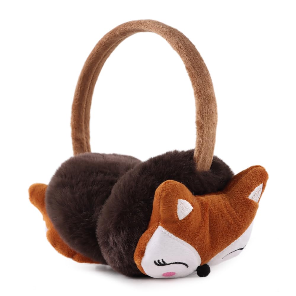 Peecabe Winter Kids Earmuffs Warm Girl Ear Muffs For Toddler with Cat Ears