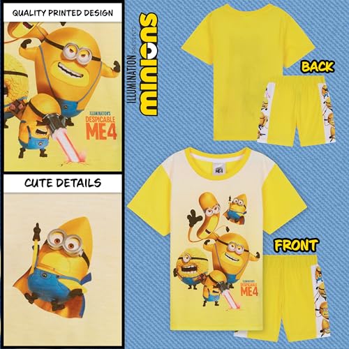 Pyjashort Minions garçon jaune moutarde ensemble d'été 11-12 ans