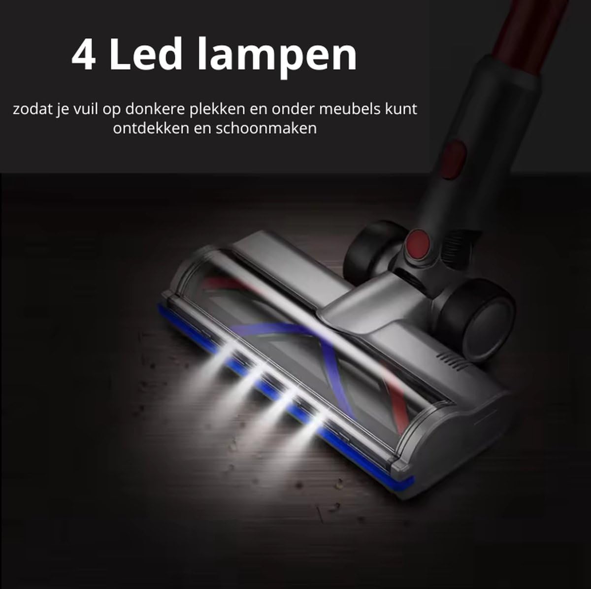 uniwersalna dysza do odkurzacza z oświetleniem LED do odkurzacza Dyson V15, V11, V10, V8, V7, szczotka stalowa, nadaje się do twardych podłóg
