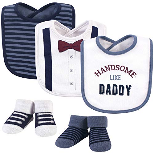 Image of Little Treasure Unisex BabyCotton Bib and Sock Set