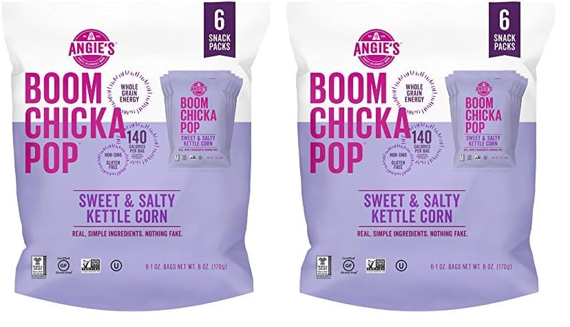 Angie's Boomchickapop Sweet & Salty Kettle Corn Popcorn, 1 Oz (Pack of 2)