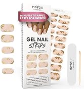 MOYOU LONDON Semi Cured Gel Nail Strips - 20 Pcs. Gel Nail Wraps for Salon-Quality Manicure - Wor...